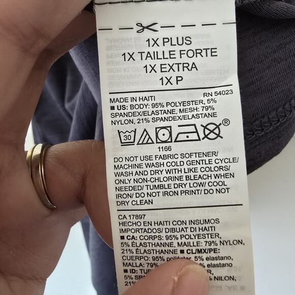 Old Navy Active Women's Plus Sz 1X Breathe On Mesh Workout Tank Gray Lightweight - Picture 7 of 7